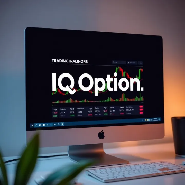 IQ Option Trading Platform on PC Screen Computer screen showing the IQ Option trading platform interface after installation
