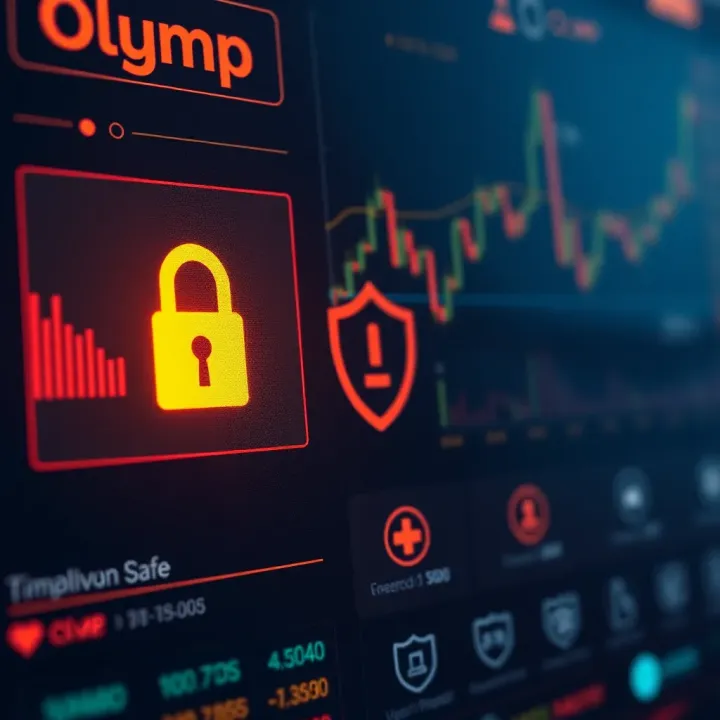 Security Aspects and User Safety on Olymp Platform Security measures and data protection icons representing safe use of online trading platform