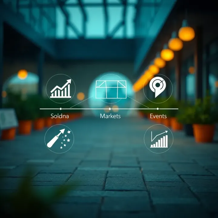 Key Factors Influencing Solana Valuation and Future Outlook Illustration of factors influencing Solana including technology, market, and external events
