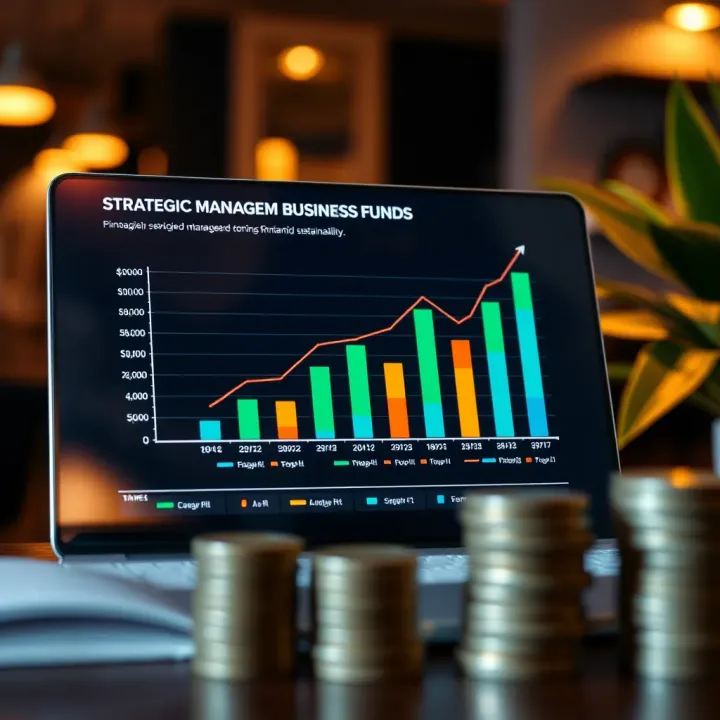 Strategic Management of Business Funds Chart showing strategic management of funds raised for business growth and sustainability