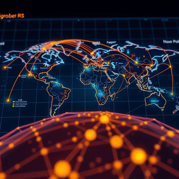 Global trade flow map highlighting Brazil's export and import routes