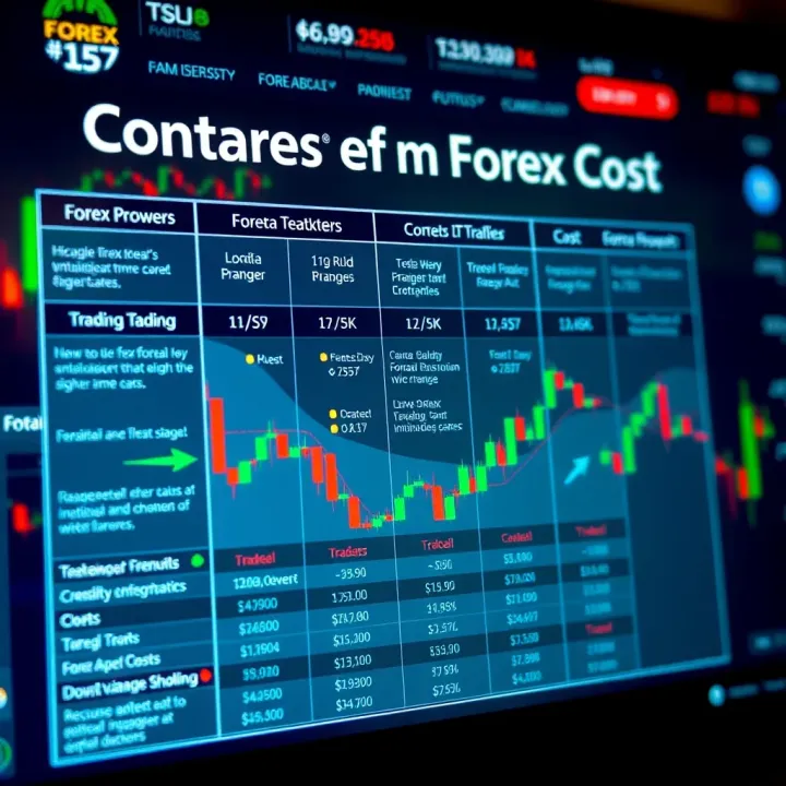 Comparison of Forex Brokers Highlighting Features and Trading Costs Diagram showing comparison of different forex brokers highlighting key features and costs