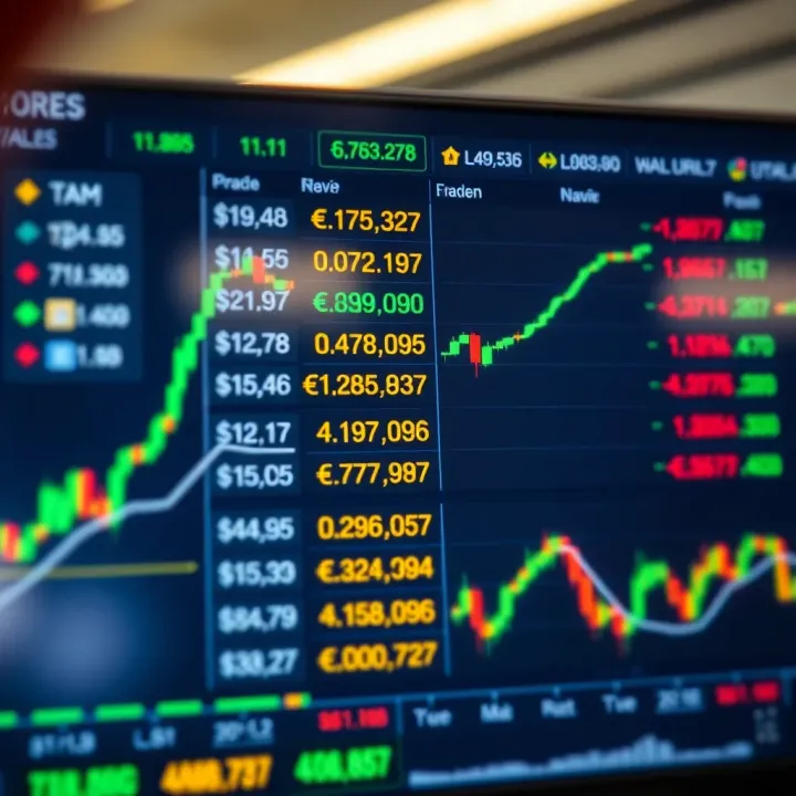 Forex trading platform showing currency exchange rates and market fluctuations