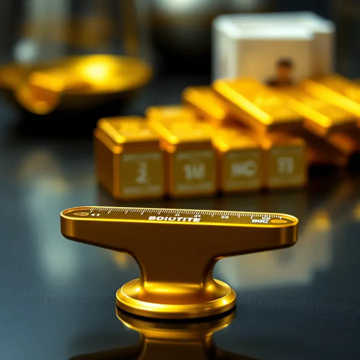 Detailed representation of a gold ounce measurement scale with weight units