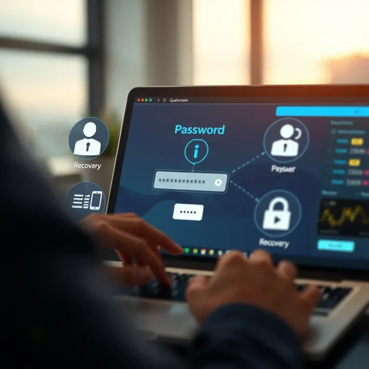 Password Recovery and Account Security in Quotex Illustration of password recovery options with security icons and user support elements
