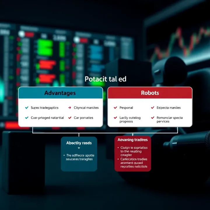 Diagram depicting advantages and risks associated with using free robotic trading tools in derivatives market