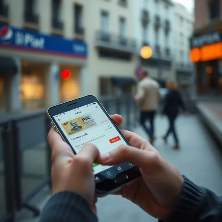 Secure bank transfer using Pix system on a mobile device for IQ Option withdrawal