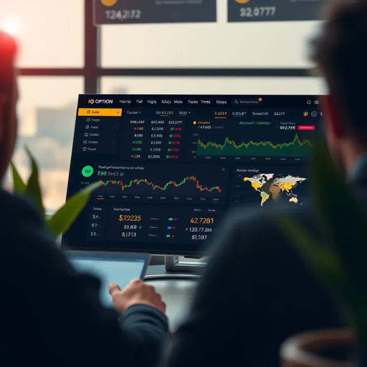 Overview of IQ Option Trading Dashboard and Features Dashboard showing trading tools and account overview on a financial platform