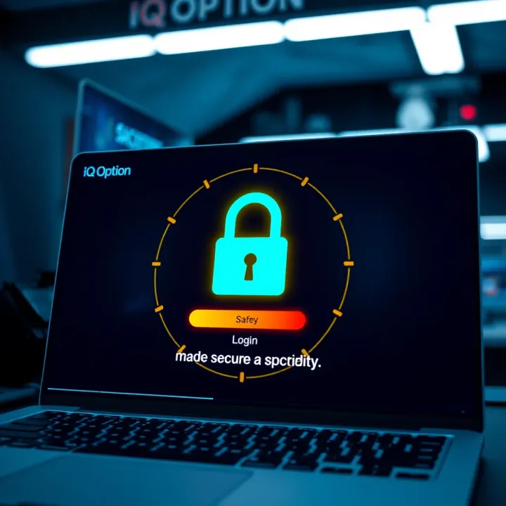 Secure login screen of IQ Option platform indicating safety measures for investors