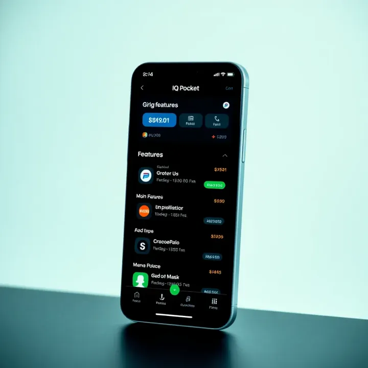 Overview of IQ Pocket Application Features Interface displaying main features and user-friendly layout of IQ Pocket app
