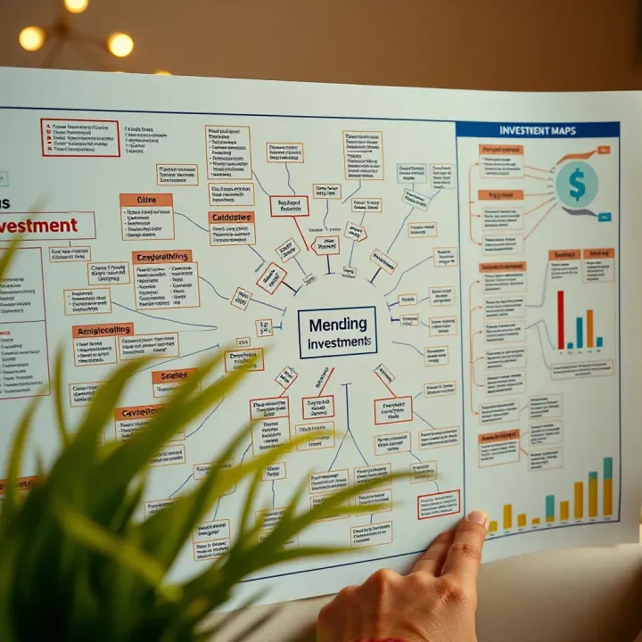 Detailed mental map illustrating key investment concepts and financial strategies
