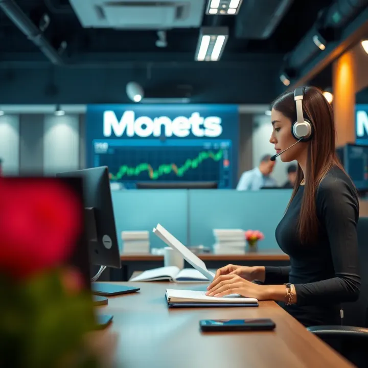 Customer support representative assisting with investment account queries