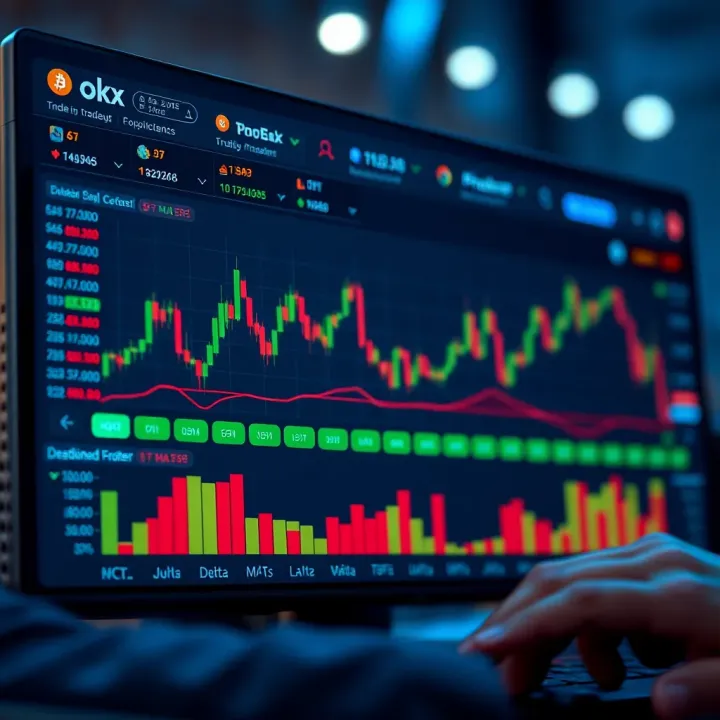 User Experience and Trading Interface of OKX Platform User interface of a cryptocurrency trading platform showing market trends and trading options