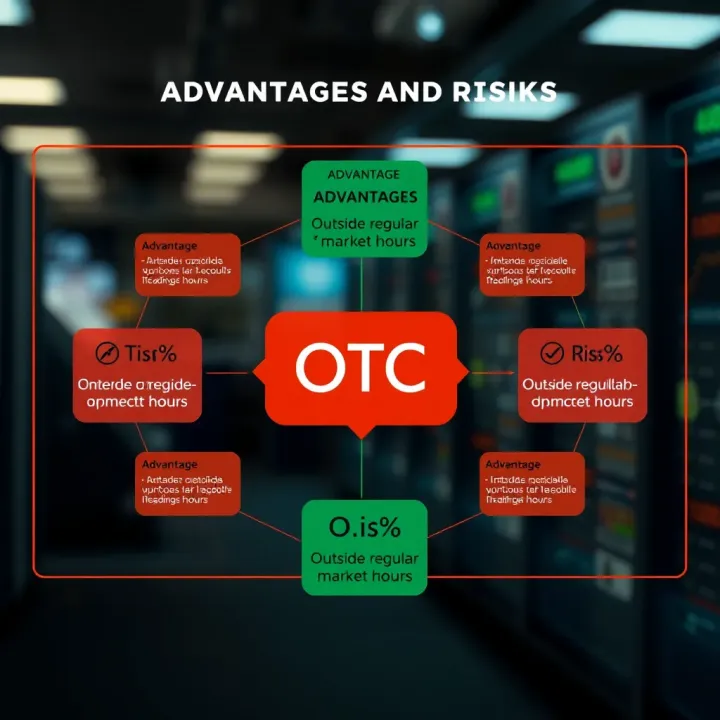 Advantages and Risks of OTC Trading on IQ Option Diagram illustrating advantages and risks associated with OTC trading outside regular market hours