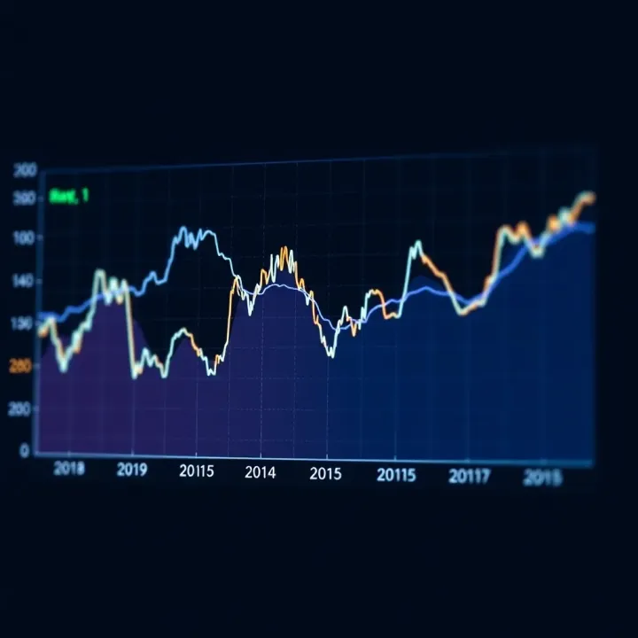 Graph showing monthly returns of Petrobras stock with fluctuating trend lines