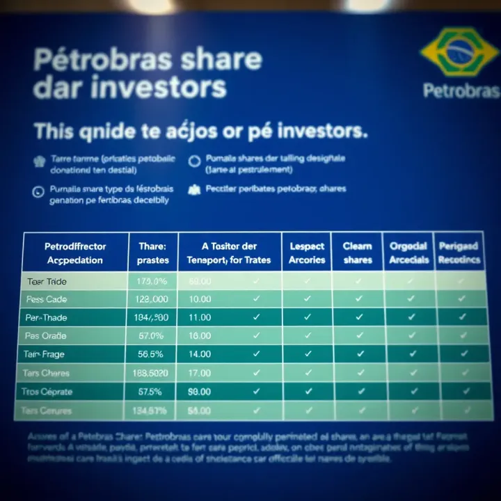 Classification and Features of Petrobras Share Types for Investors Chart illustrating the different classes of Petrobras shares and their characteristics for investors