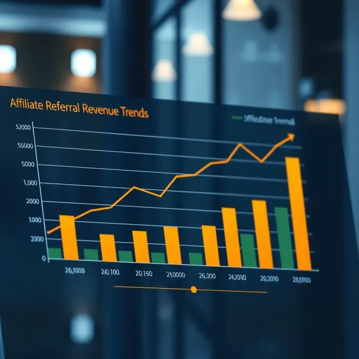 Graph illustrating growth in affiliate referrals and revenue increase