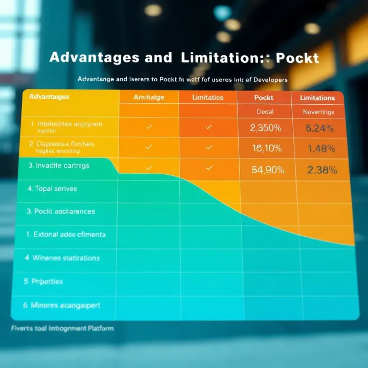 Chart showing the advantages and limitations of Pockt for users and developers