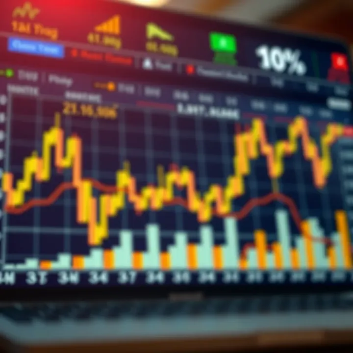 Financial market graph showing investment trends related to Quontex