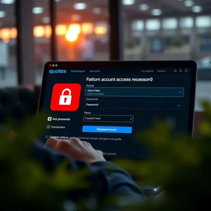 User recovering access to Quotex account through password reset options