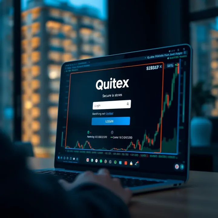 User interface showing secure login screen of Quotex platform