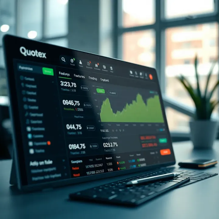 User-friendly interface of the Quotex official website displaying trading options and account features