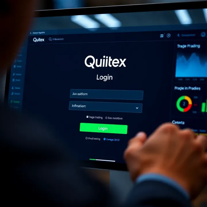 Quotex Platform Login Interface User interface displaying login screen of Quotex trading platform with input fields and login button
