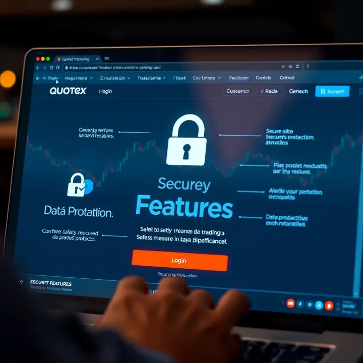 Secure login page of Quotex platform highlighting safety measures and data protection protocols