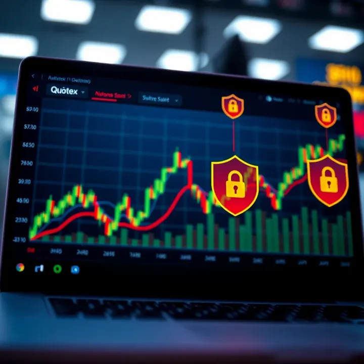 Graph depicting market trends with security icons highlighting platform safety measures
