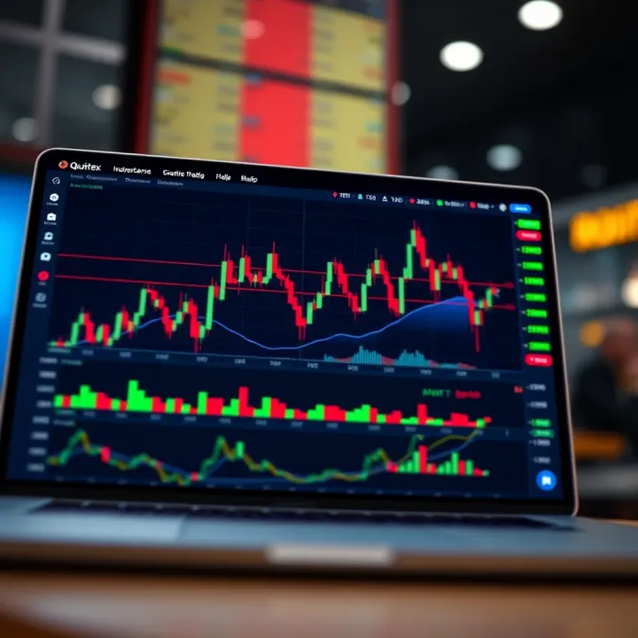 Quotex Platform Trading Interface Overview Graph showing financial trading trends on Quotex platform interface