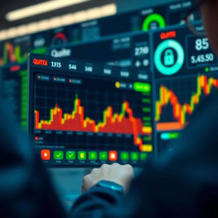 Secure digital platform interface illustrating online financial trading environment