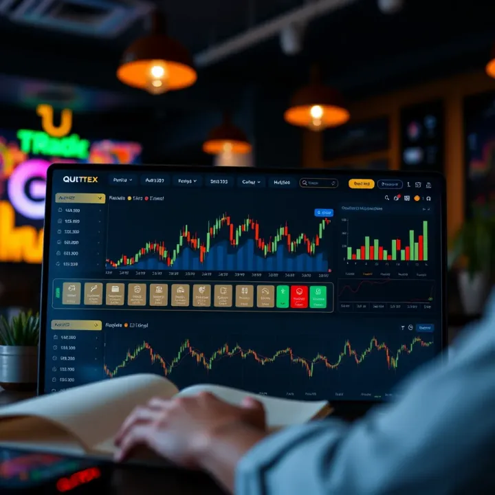 Overview of main features and dashboard on Quotex Trader platform