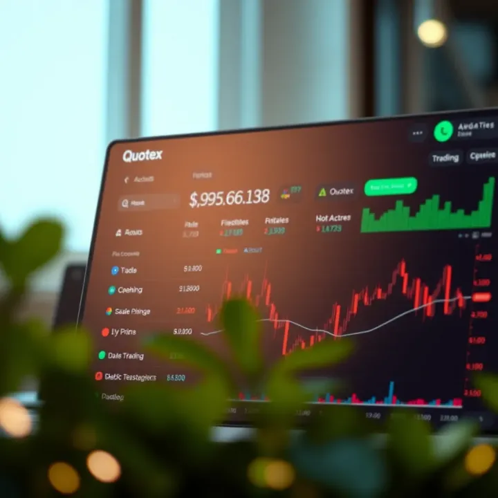 Quotex Trading Dashboard Overview Dashboard overview displaying trading options and account features on Quotex