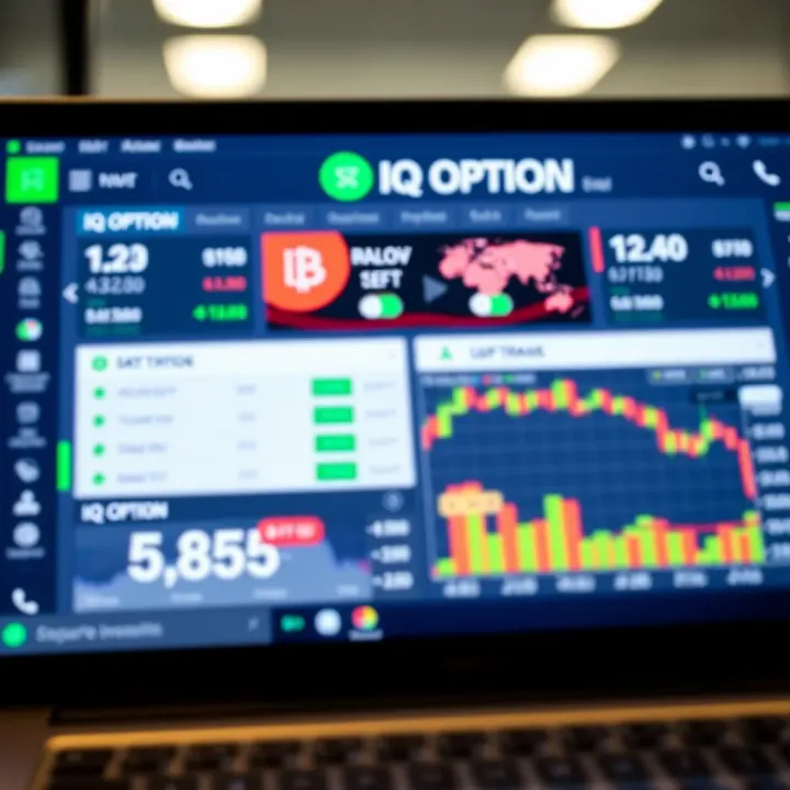 Screenshot of the IQ Option platform displaying investment options and trading interface