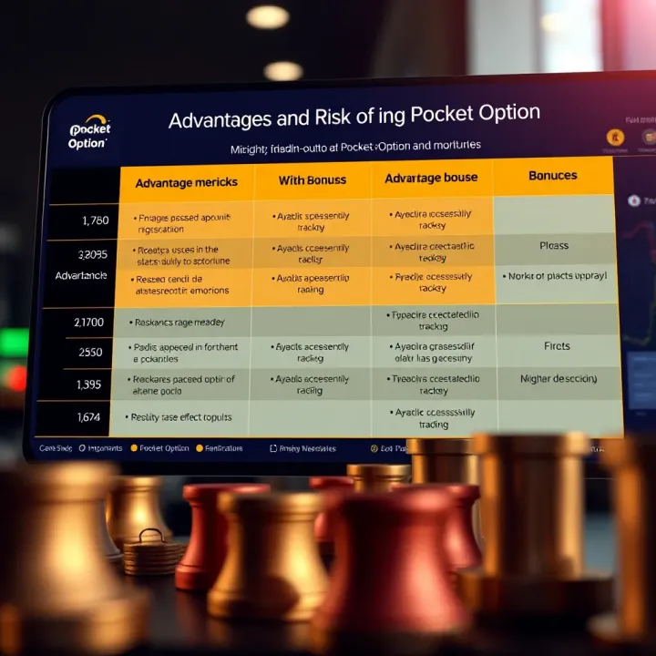 Chart illustrating advantages and risks associated with using Pocket Option bonuses effectively
