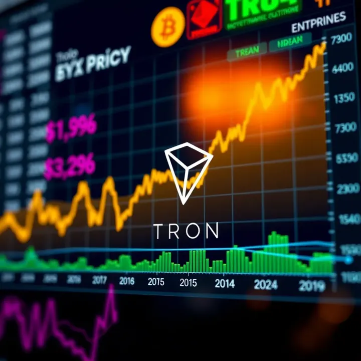 Graph showing trends and fluctuations in Tron cryptocurrency price over time