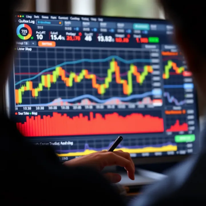 Graph showing trading data analysis on Quotex platform
